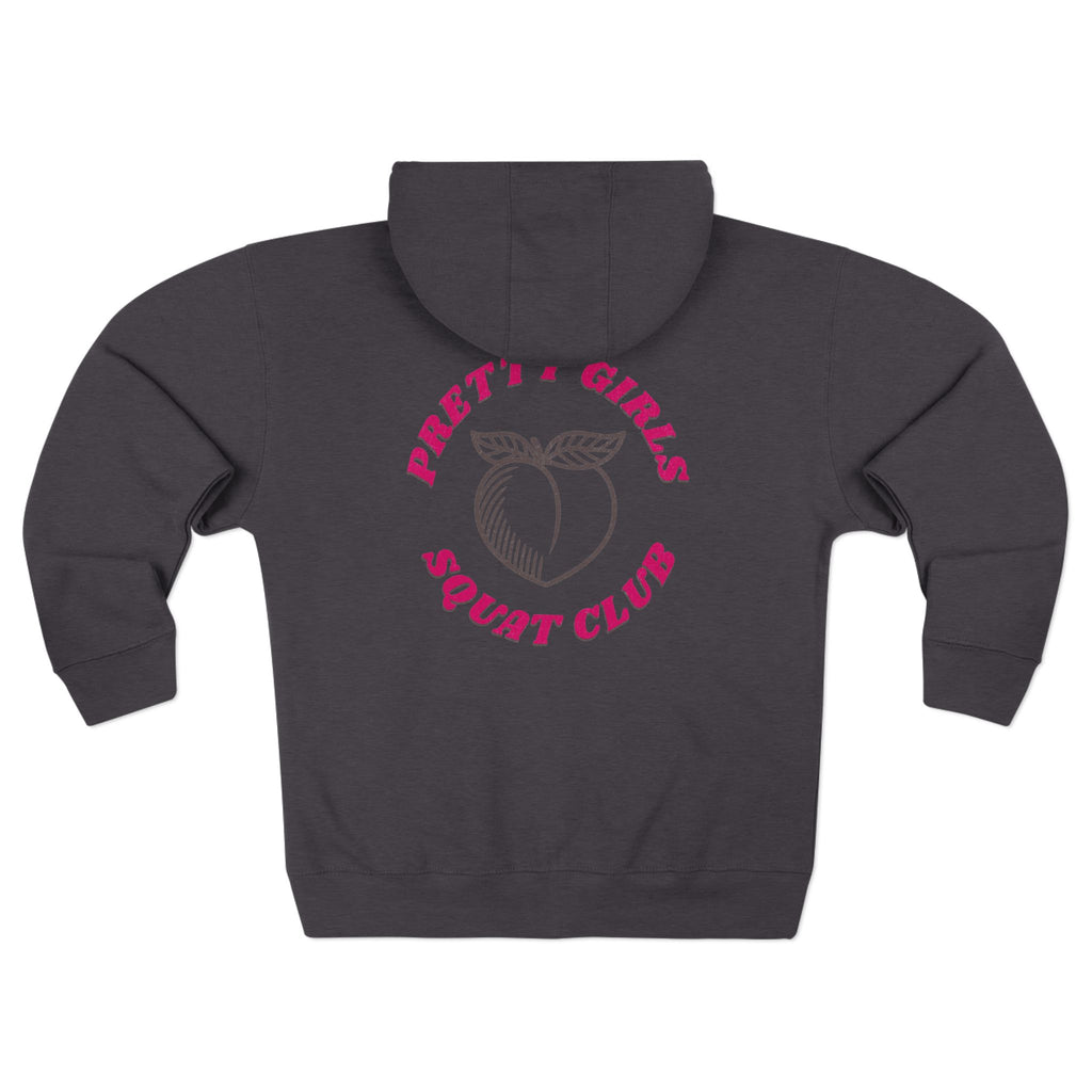 Pretty Girls Squat Club Zip Up Hoodie Crossfit Sweatshirt Fitness Humor Gym Sweater