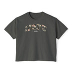 Crossfit Mom Dark Floral Boxy Tee | Fit Mama Workout Crop Top