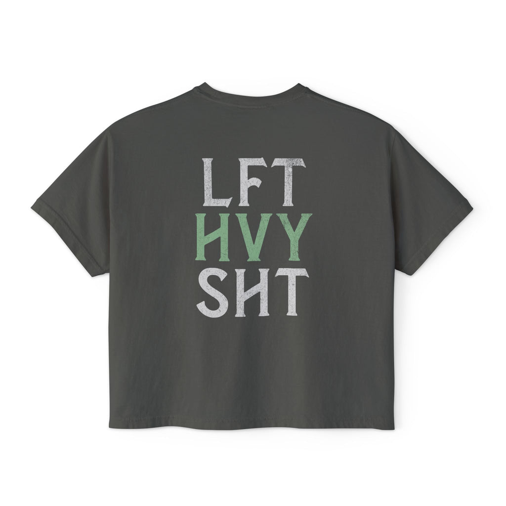 Lift Heavy Stuff Athlete Boxy Tee | Women's Gym Humor Crop Top