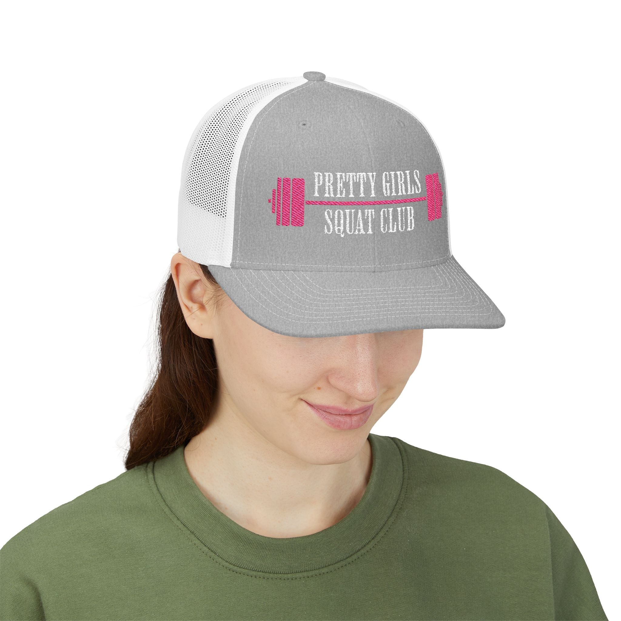 Pretty Girls Squat Club Snapback Cap | Embroidered Fitness Trucker Hat