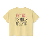 Retired Les Mills Athlete Boxy Tee | Women's Workout Humor Crop Top
