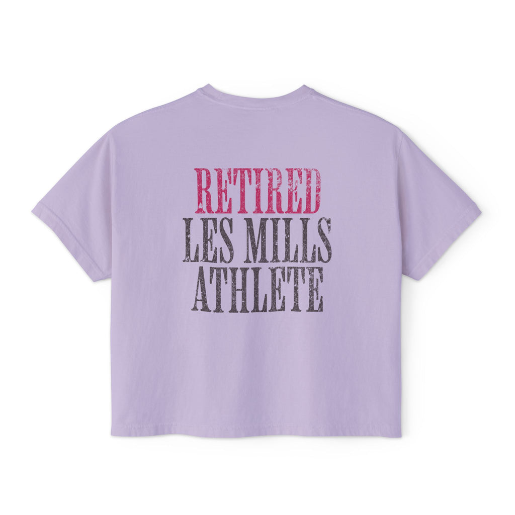 Retired Les Mills Athlete Boxy Tee | Women's Workout Humor Crop Top