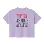 Retired Les Mills Athlete Boxy Tee | Women's Workout Humor Crop Top