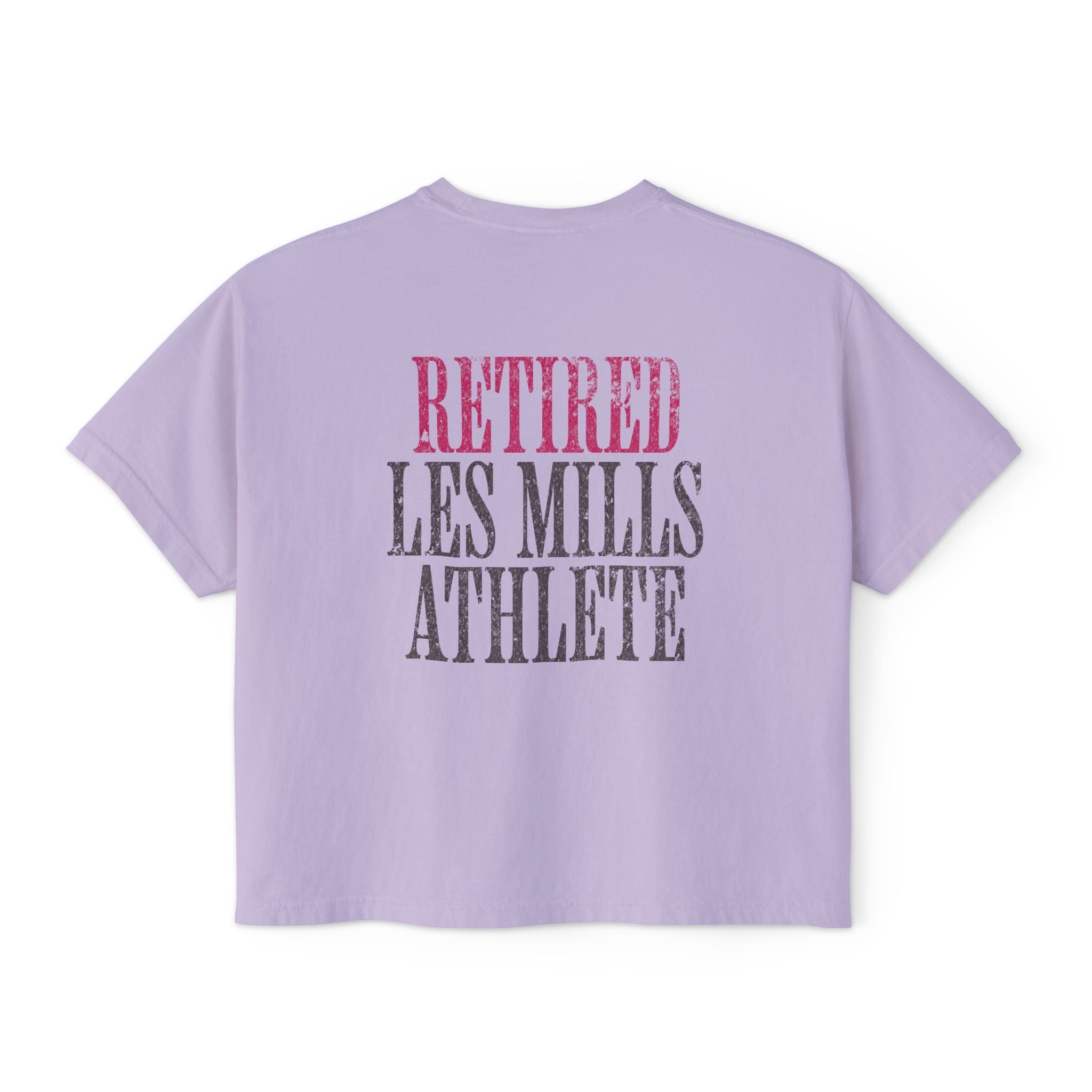 Retired Les Mills Athlete Boxy Tee | Women's Workout Humor Crop Top