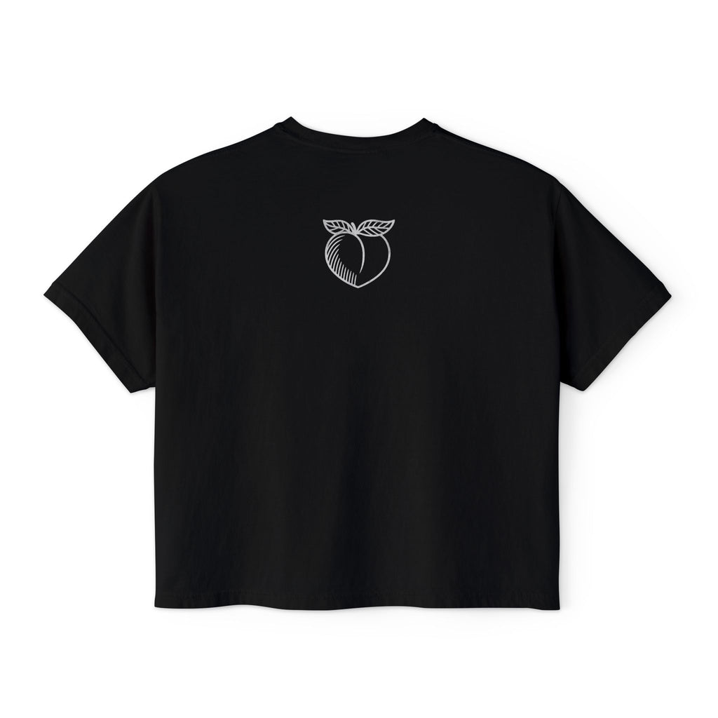 Crossfit Mom Dark Floral Boxy Tee | Fit Mama Workout Crop Top