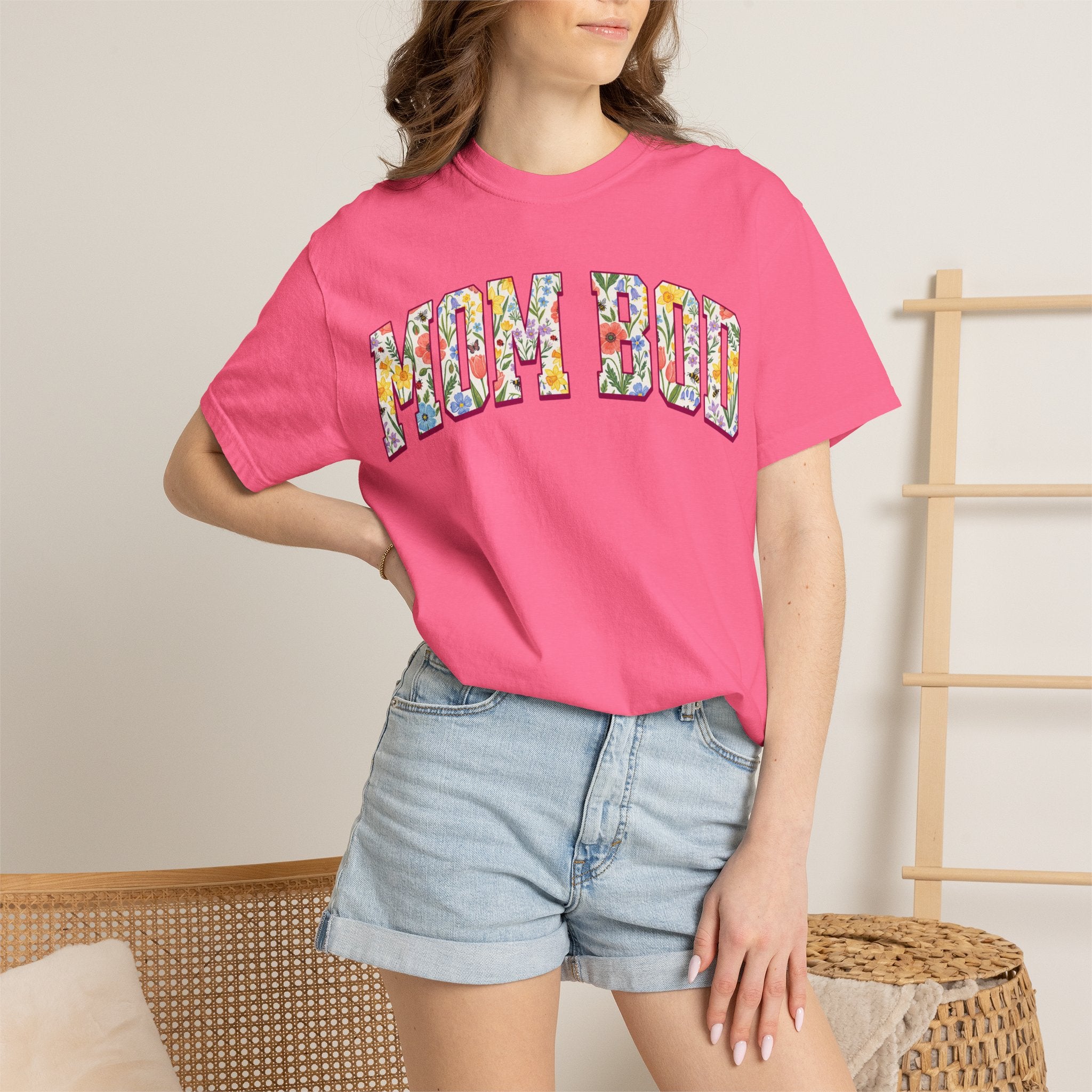 Mom Bod Floral T-shirt | Fitness Mom Comfort Colors Tee