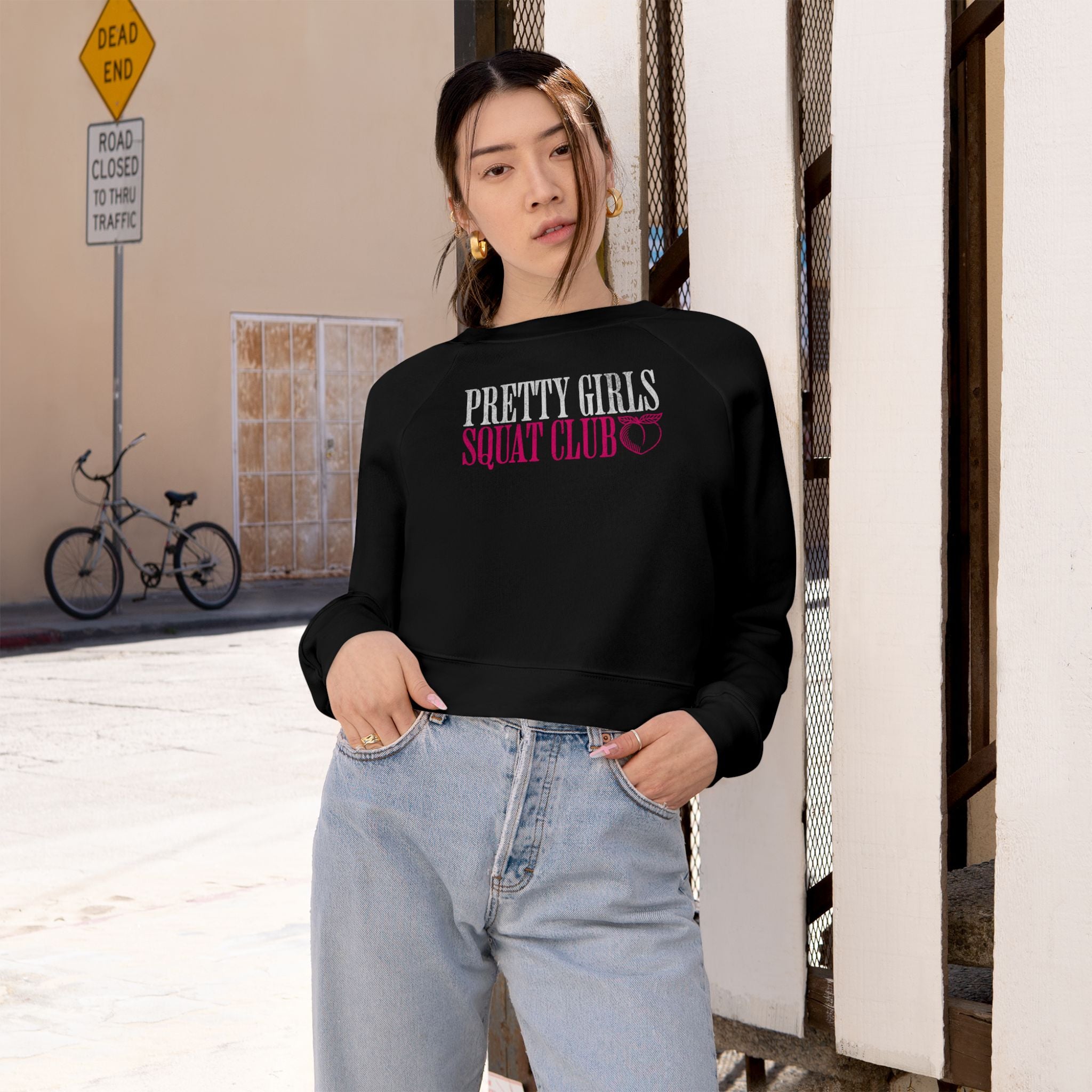 Pretty Girls Squat Club Cropped Pullover | Women's Workout Sweatshirt