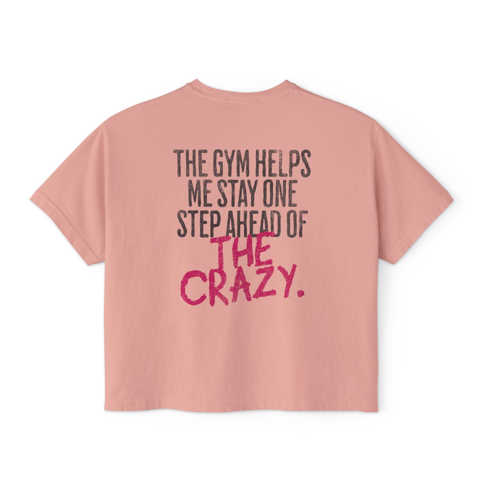 The Gym Helps Me Boxy T-shirt | Funny Women's Gym Crop T-shirt