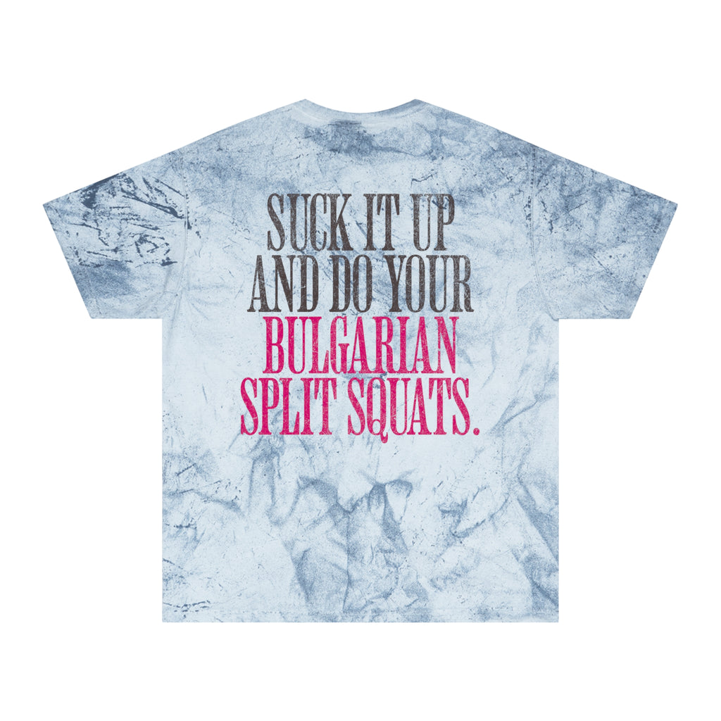 Suck It Up Do Your Bulgarian Split Squats Weightlifters T-Shirt | Funny Womens Workout Tee