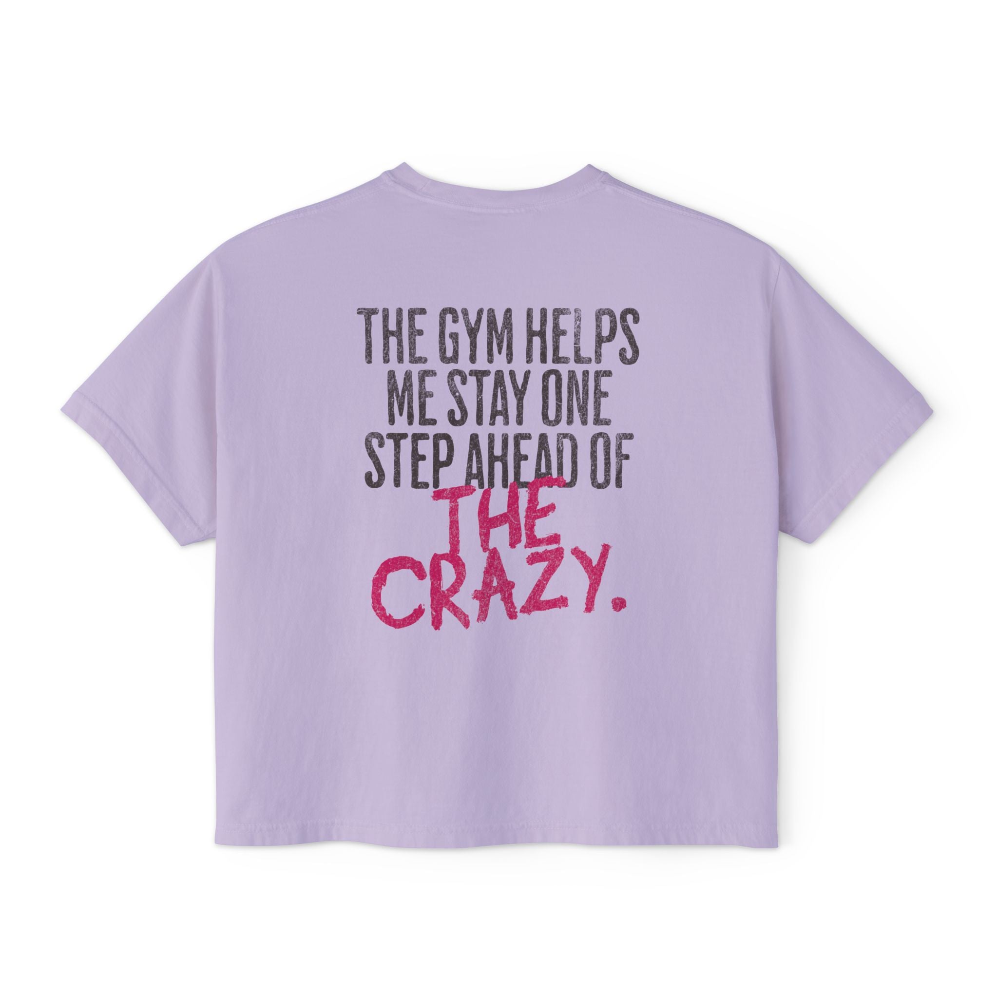 The Gym Helps Me Boxy T-shirt | Funny Women's Gym Crop T-shirt