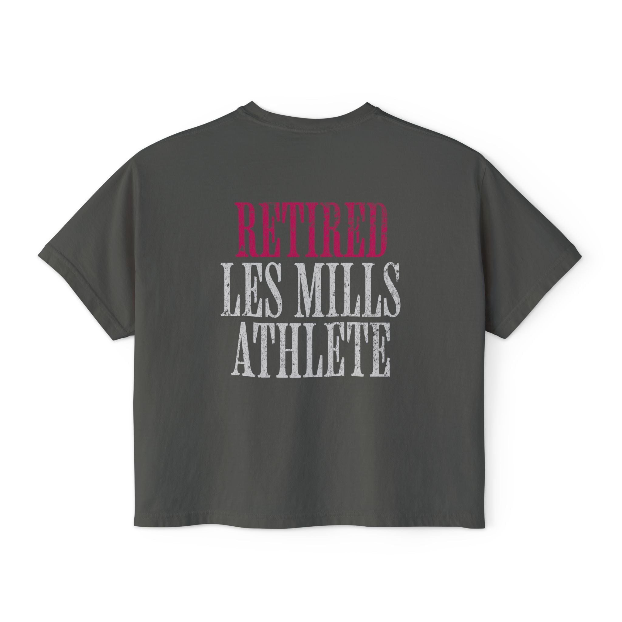 Retired Les Mills Athlete Boxy Tee | Women's Workout Humor Crop Top