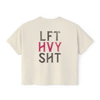 Lift Heavy Stuff Athlete Boxy Tee | Women's Gym Humor Crop Top