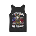Fluff Around and Find Out Easter Bunny Soldier Tank Top | American Flag