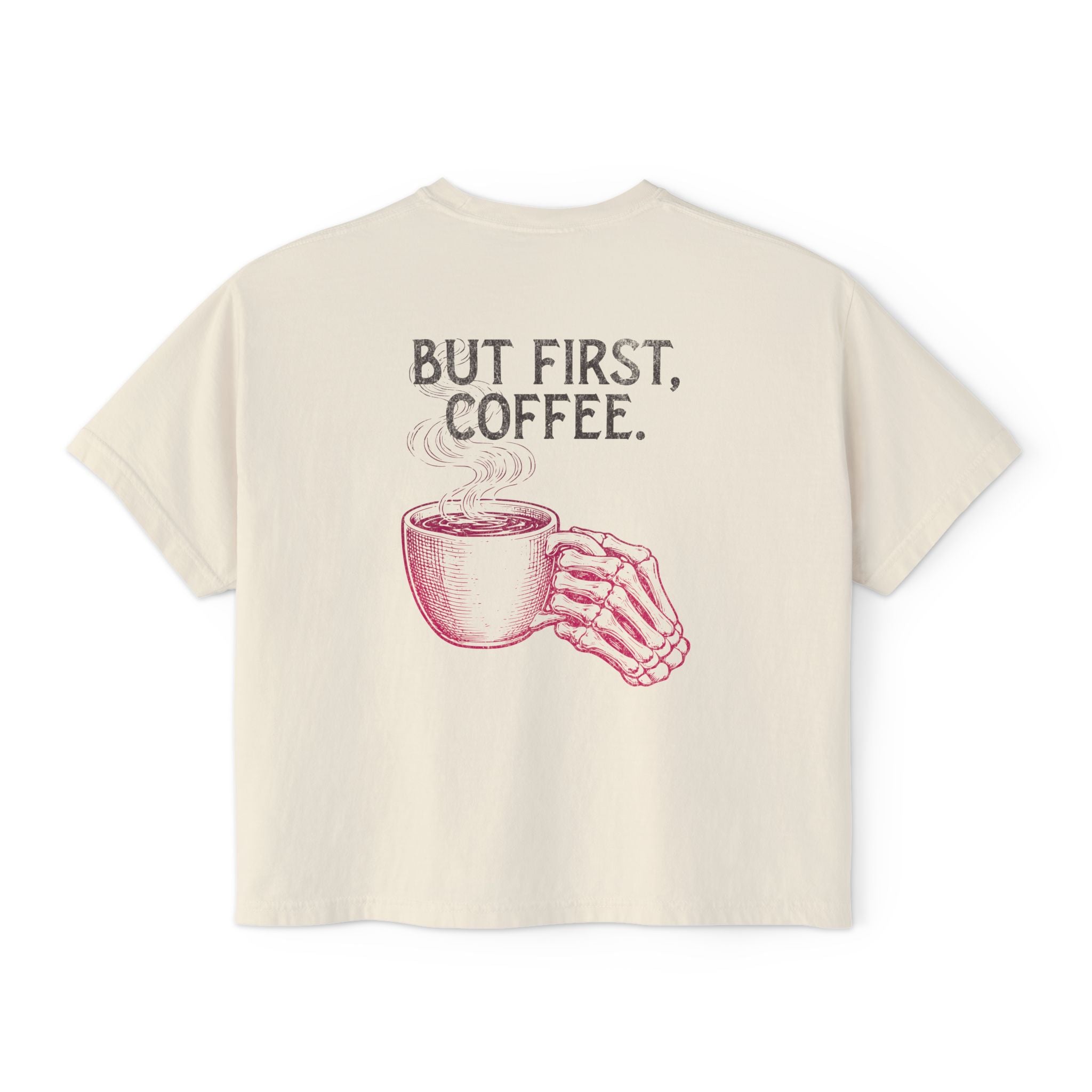 But First Coffee Crop Shirt | Workout Humor Boxy Tee