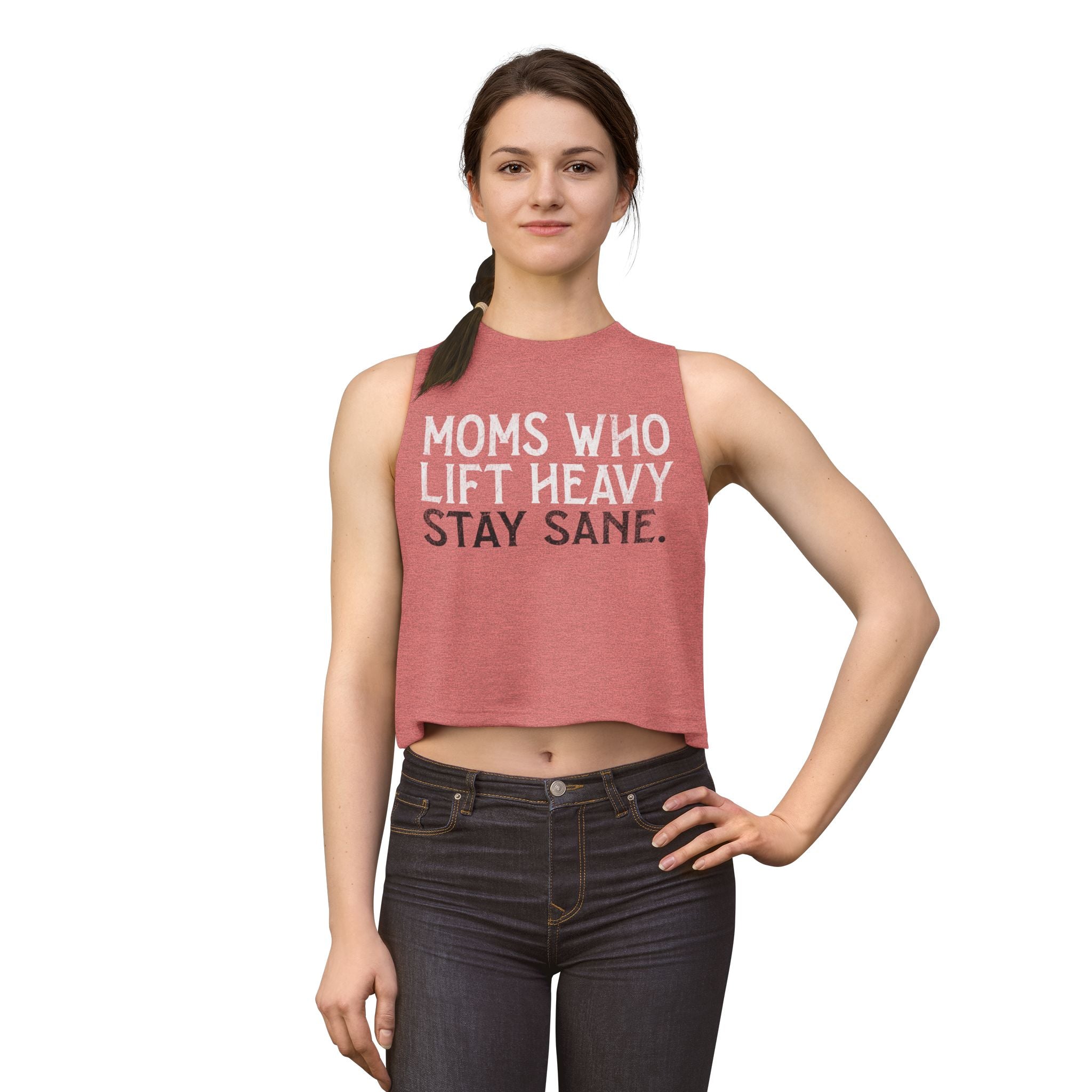 Moms Who Lift Heavy Stay Sane Crop Top | Fitness Mom Workout Tank