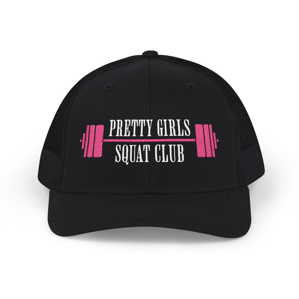 Pretty Girls Squat Club Snapback Cap | Embroidered Fitness Trucker Hat