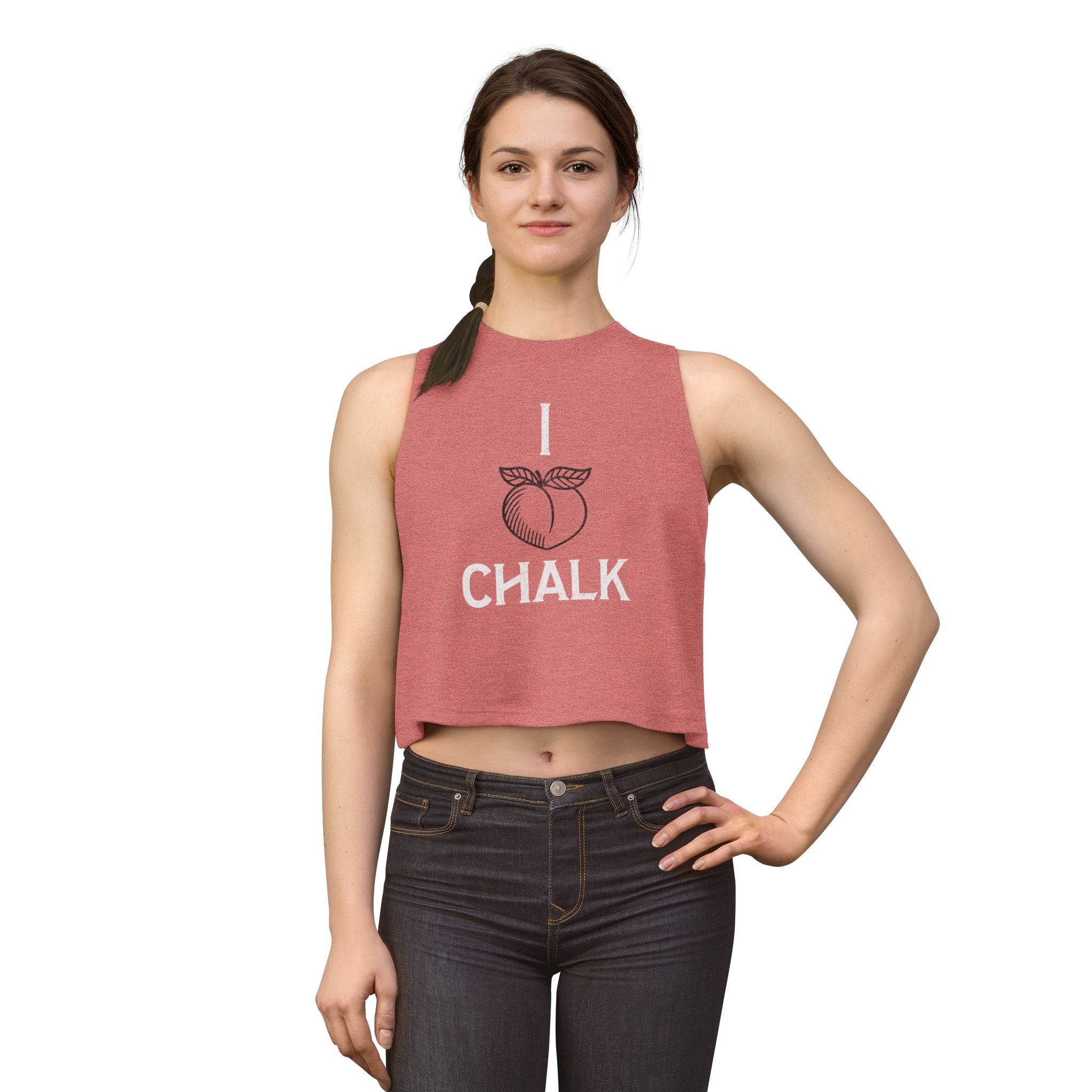 I Heart Chalk Workout Tank Top | Women's Crossfit Humor Crop Shirt