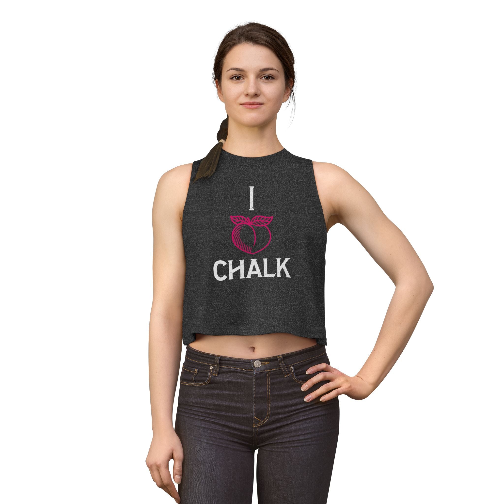 I Heart Chalk Workout Tank Top | Women's Crossfit Humor Crop Shirt