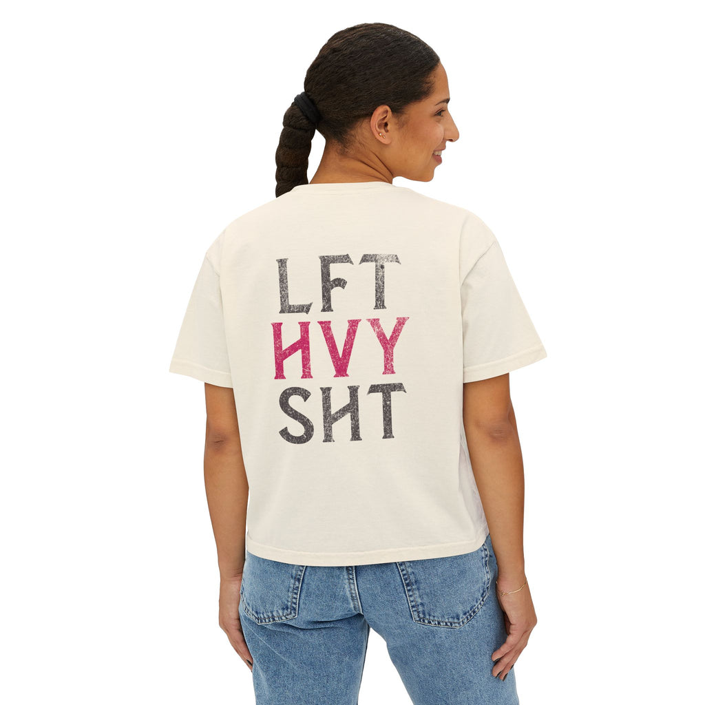 Lift Heavy Sh*t Athlete Boxy Tee | Women's Gym Humor Crop Top