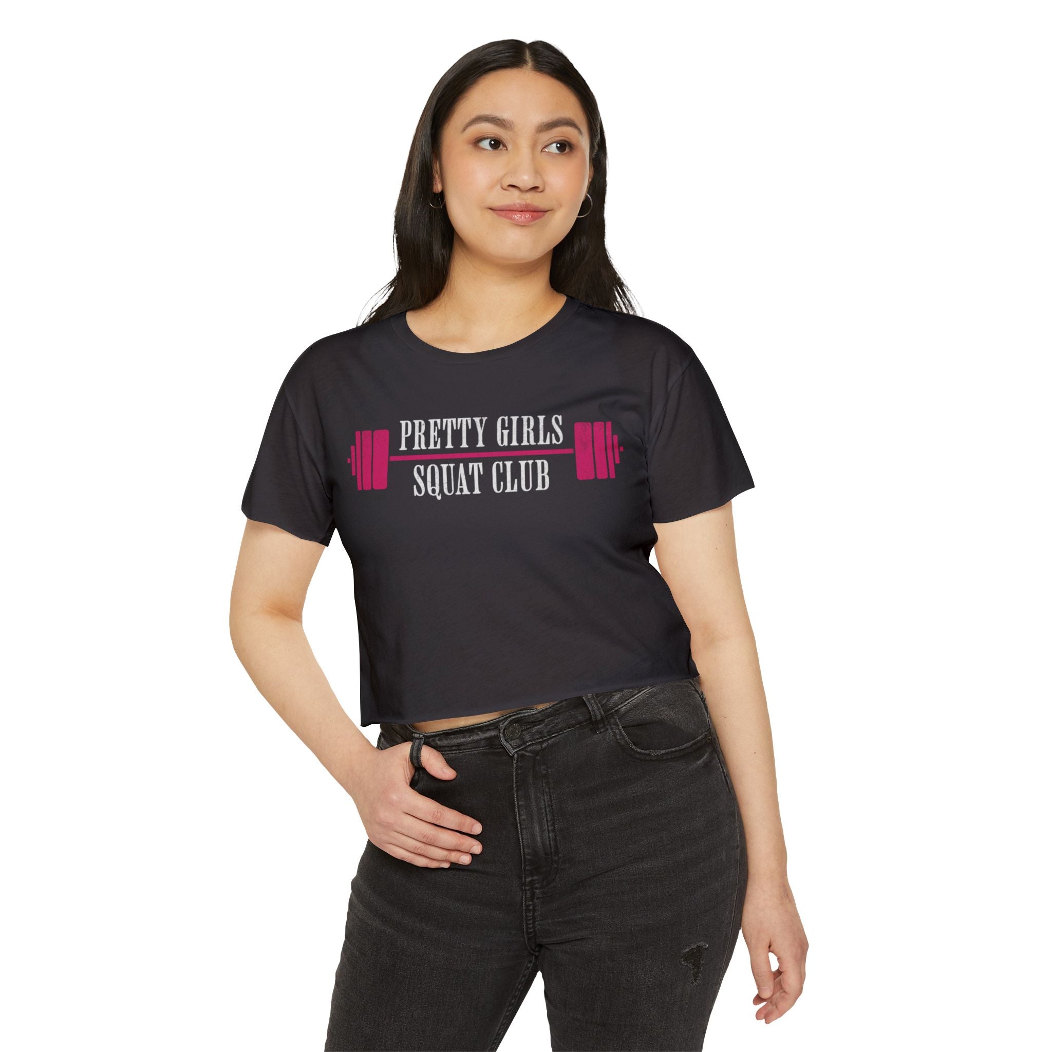 I Heart Squats Crop Top | Women's Weightlifting Workout Shirt