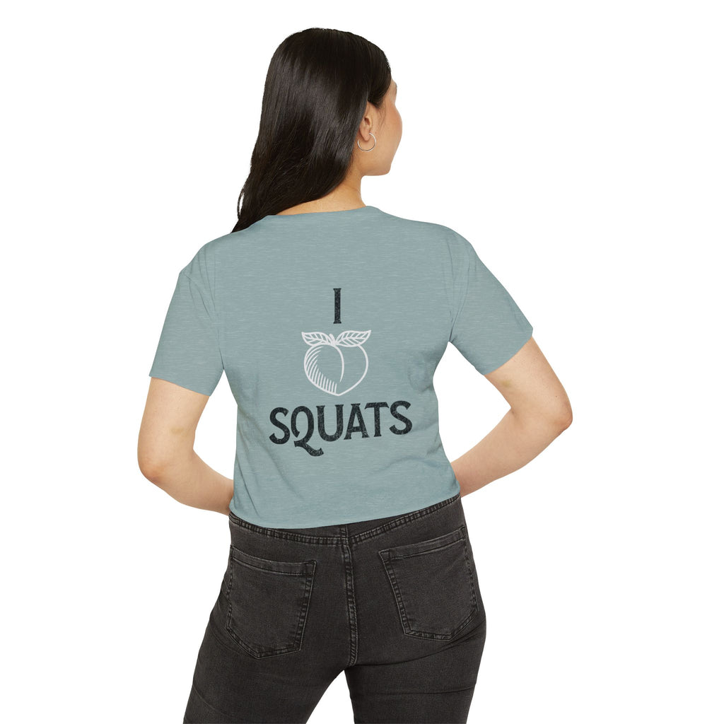 I Heart Squats Crop Top | Women's Weightlifting Workout Shirt