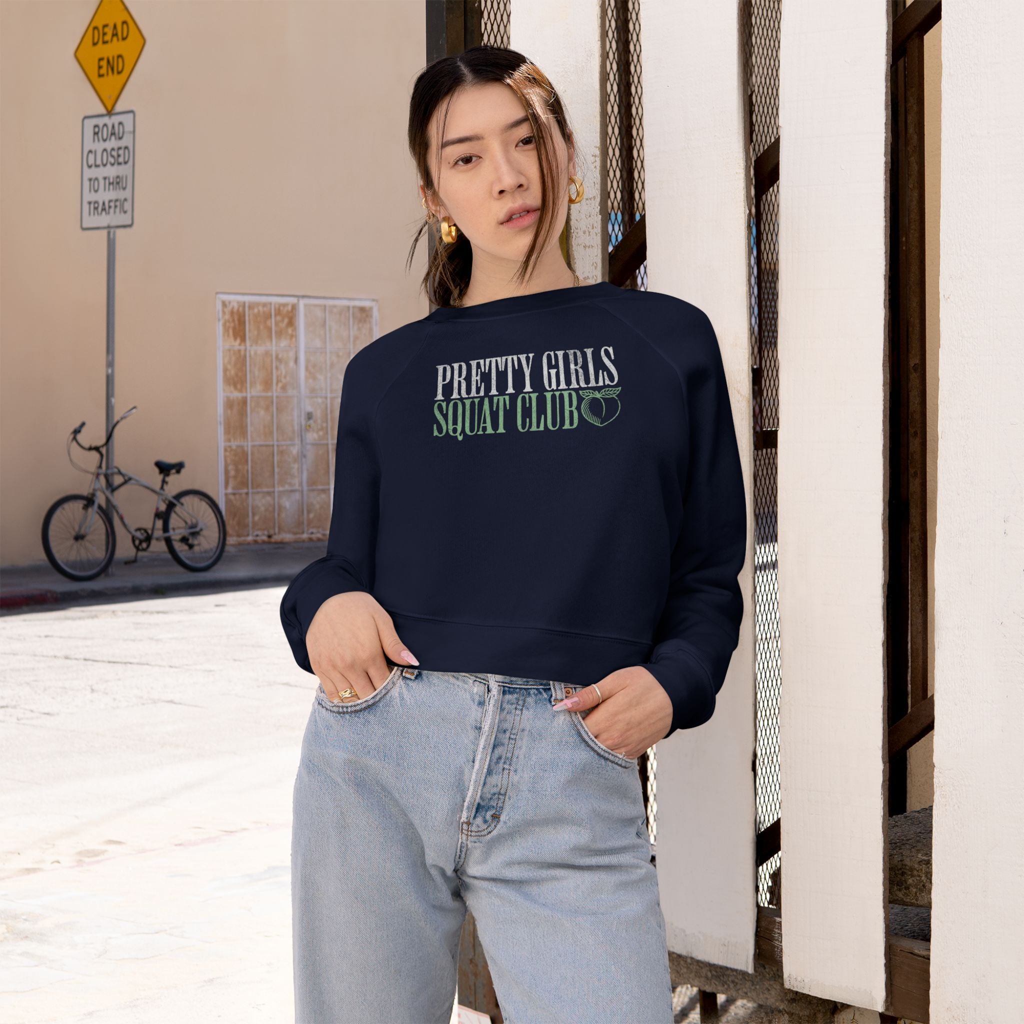 Pretty Girls Squat Club Cropped Pullover | Women's Workout Sweatshirt