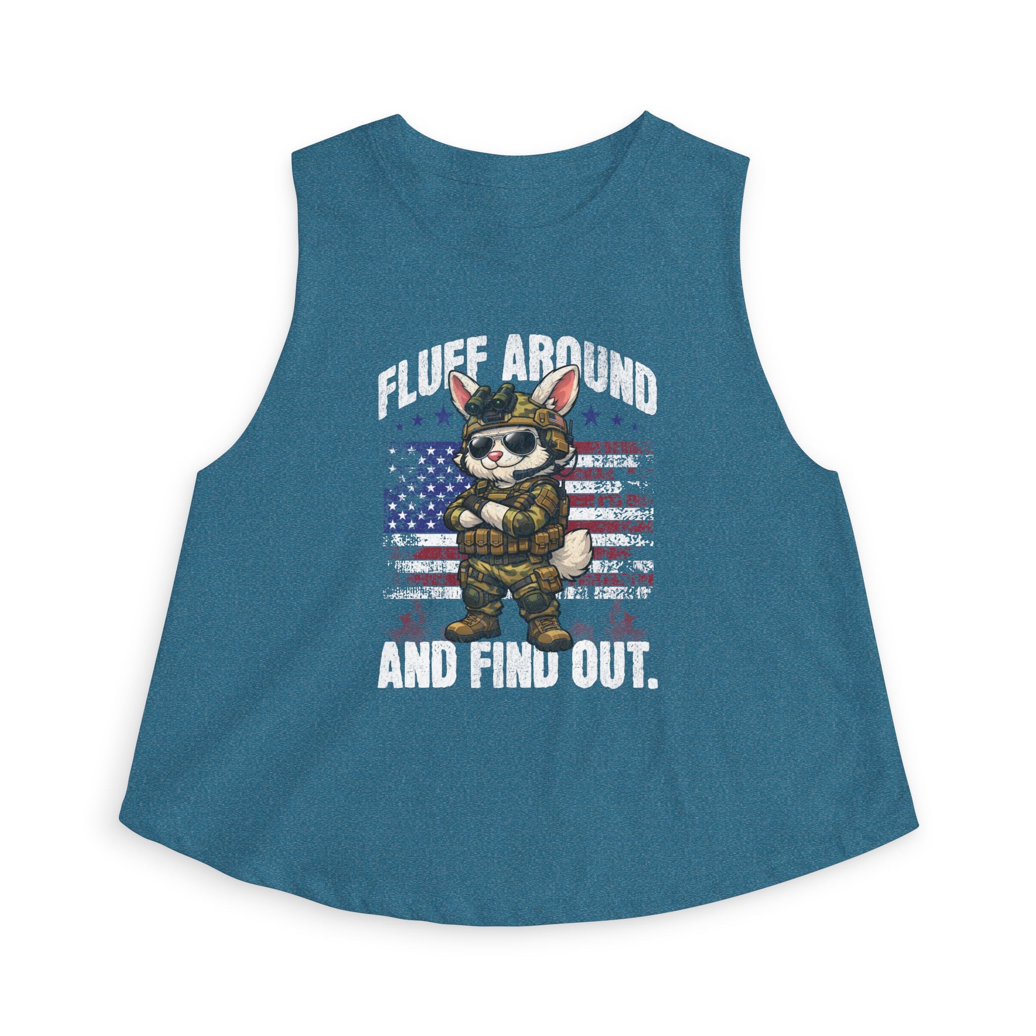 Fluff Around and Find out Rabbit Tank Easter Bunny Funny Shirt Army Combat American Pride Top Spring Holiday Bunny Tee