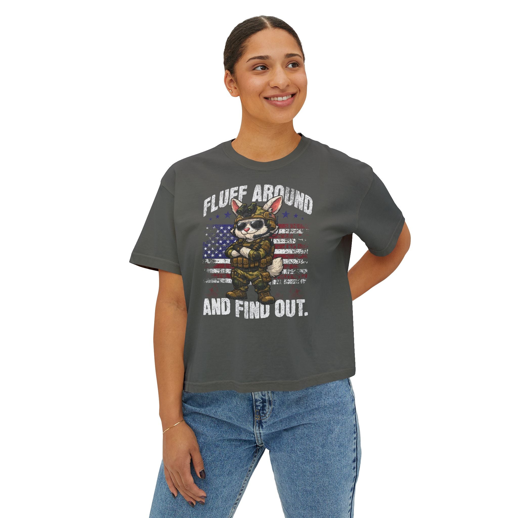 Fluff Around and Find Out Rabbit Shirt Combat Easter Bunny Tshirt Army Military Tee American Pride Top Spring Holiday T-shirt
