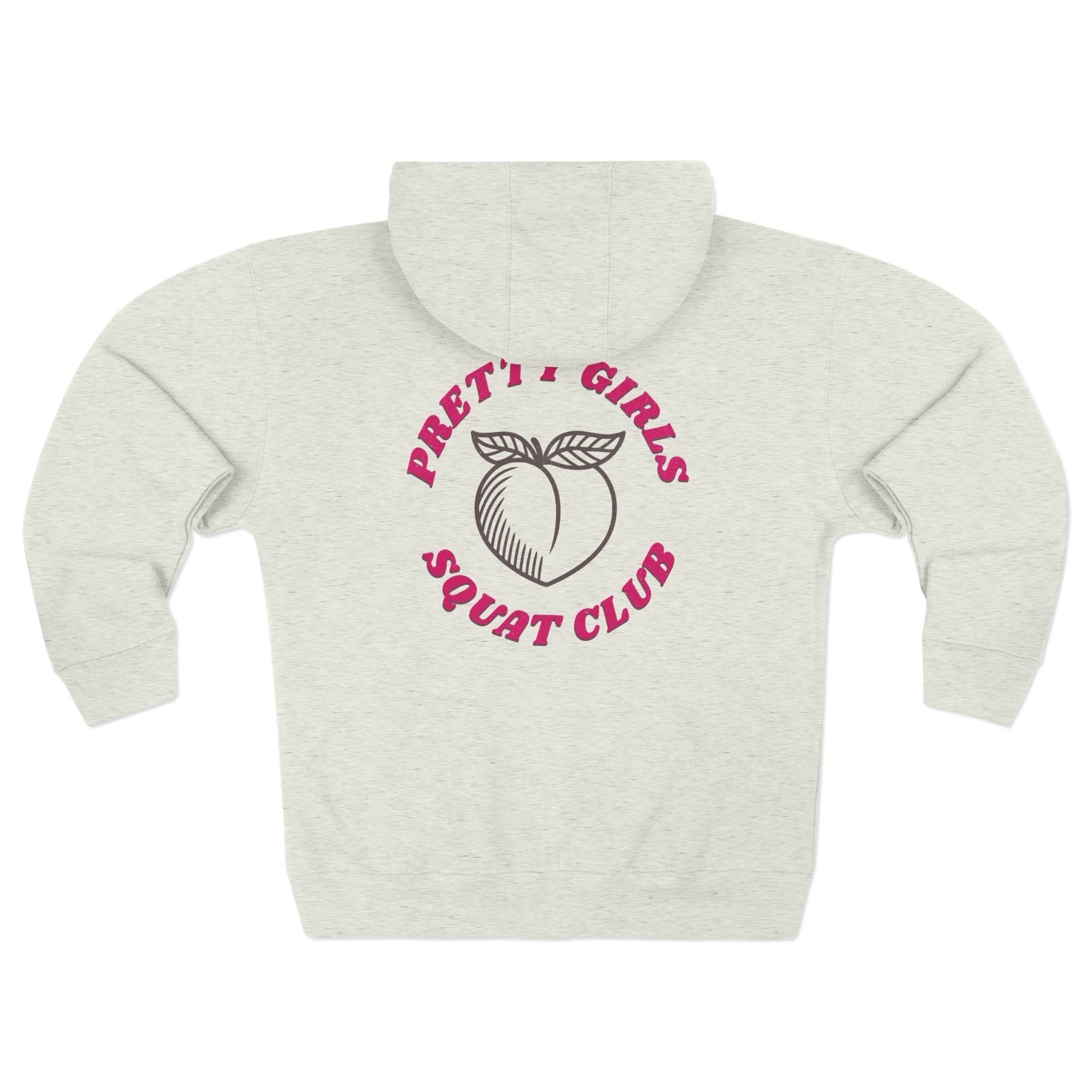 Pretty Girls Squat Club Zip Up Hoodie Crossfit Sweatshirt Fitness Humor Gym Sweater