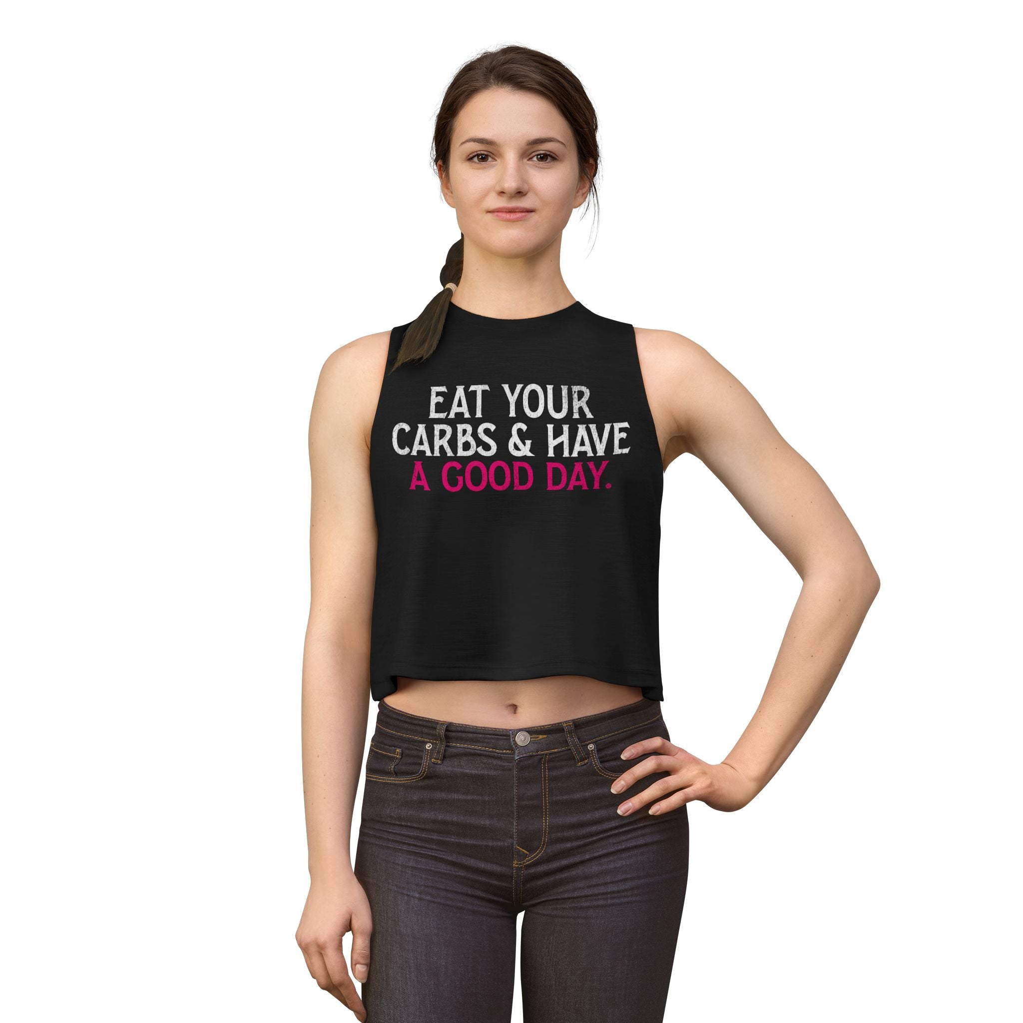 Eat Your Carbs Crop Top | Women's Funny Crossfit Tank Top