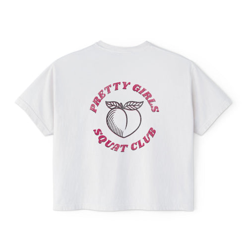 Barre Strong Boxy Tee | Women's Fitness Humor Workout Crop Top