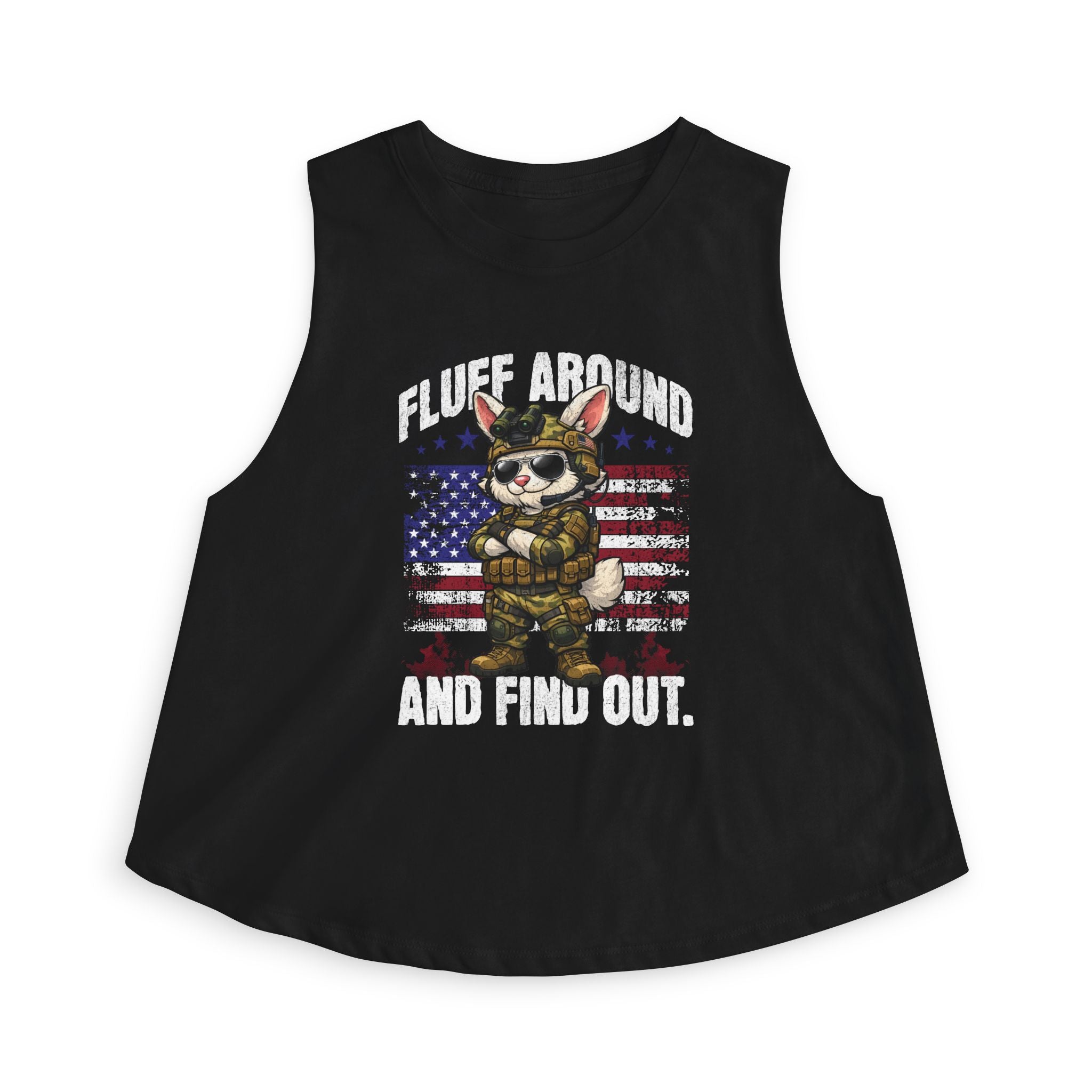 Fluff Around and Find out Rabbit Tank Easter Bunny Funny Shirt Army Combat American Pride Top Spring Holiday Bunny Tee