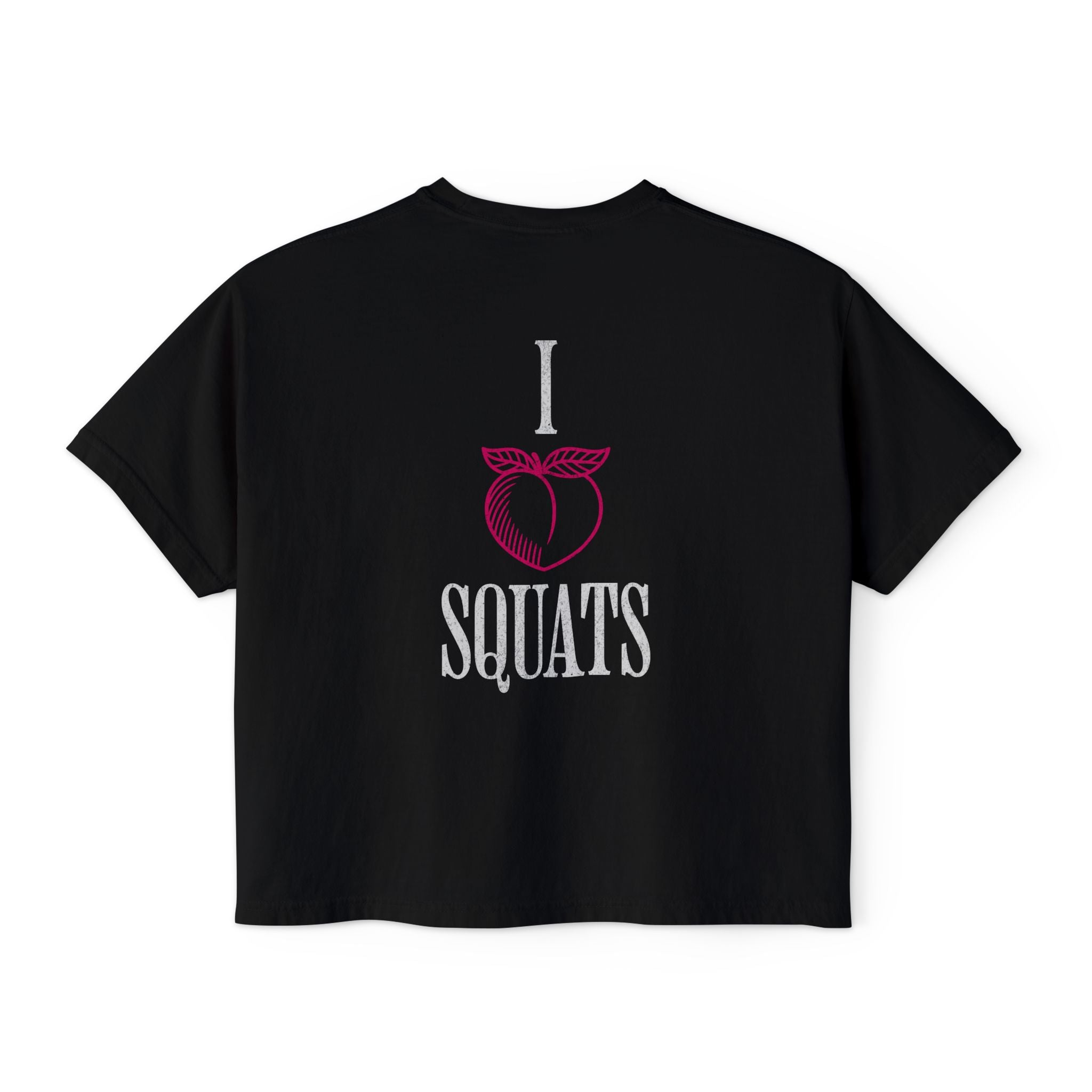 I Heart Squats Boxy Tee | Gym Humor Women's Crop Shirt