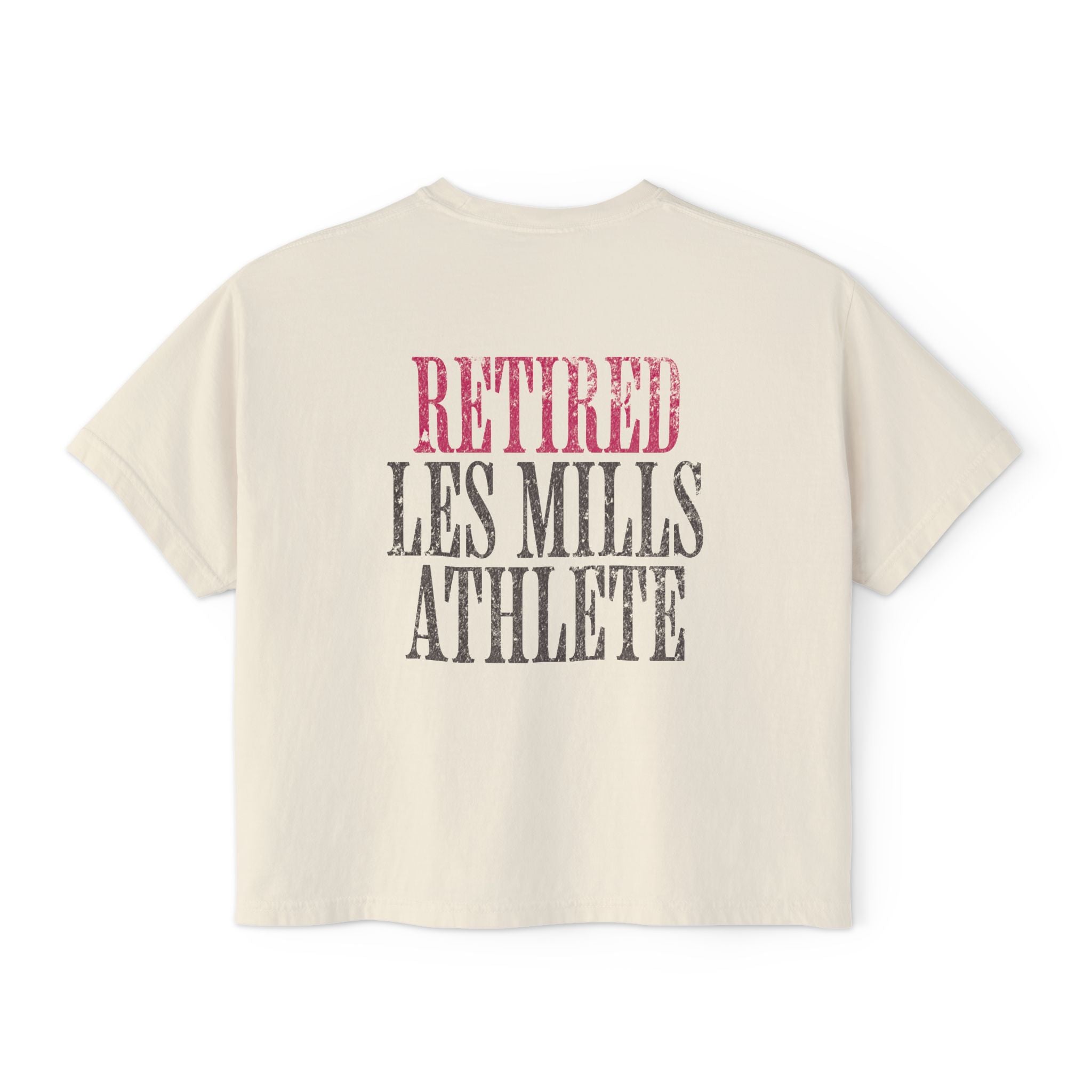 Retired Les Mills Athlete Boxy Tee | Women's Workout Humor Crop Top