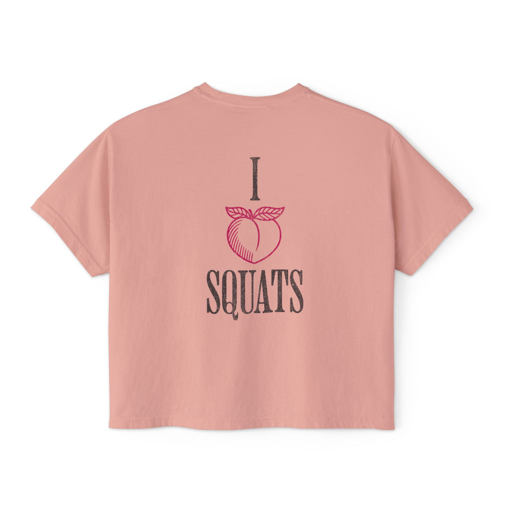 I Heart Squats Boxy Tee | Gym Humor Women's Crop Shirt