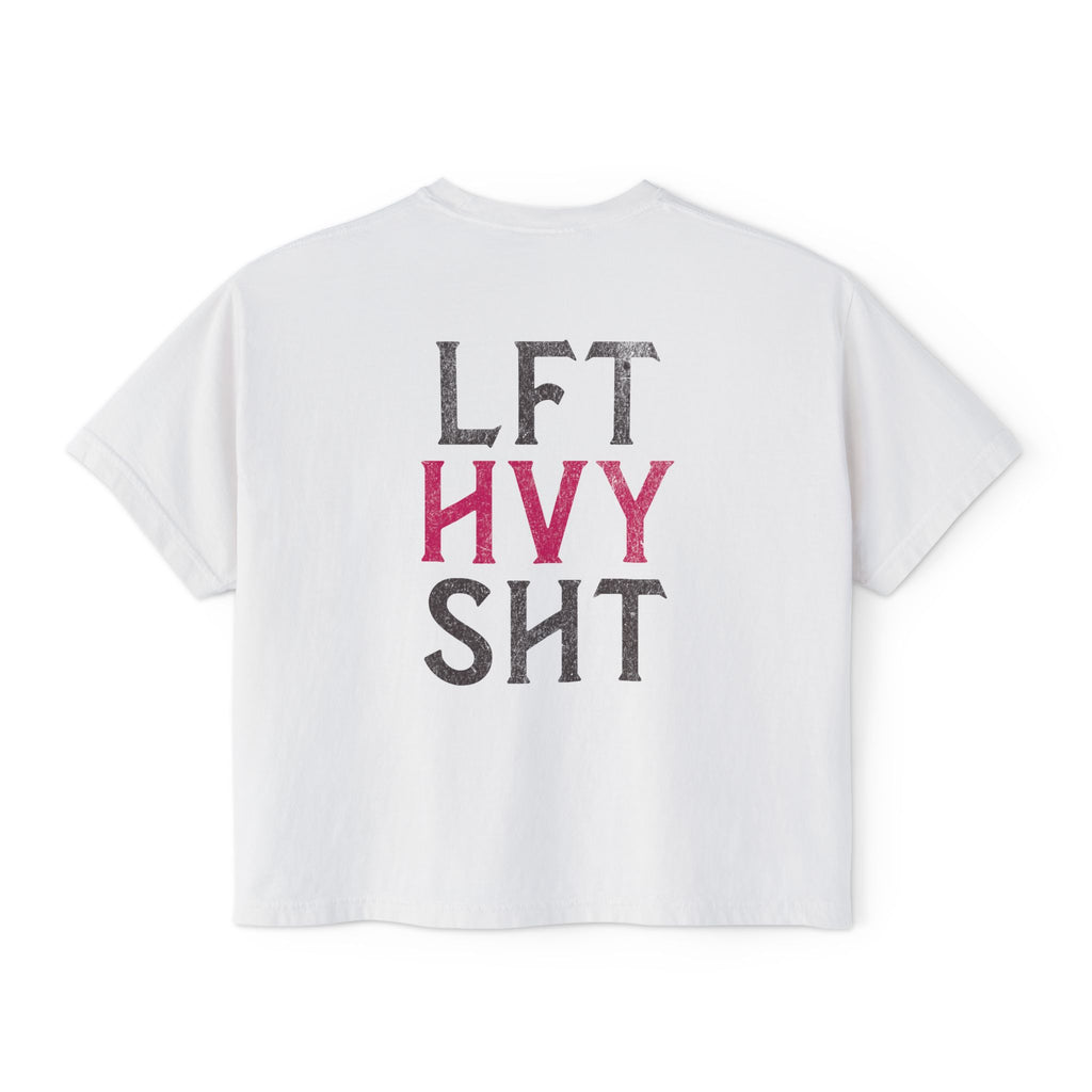 Lift Heavy Sh*t Athlete Boxy Tee | Women's Gym Humor Crop Top