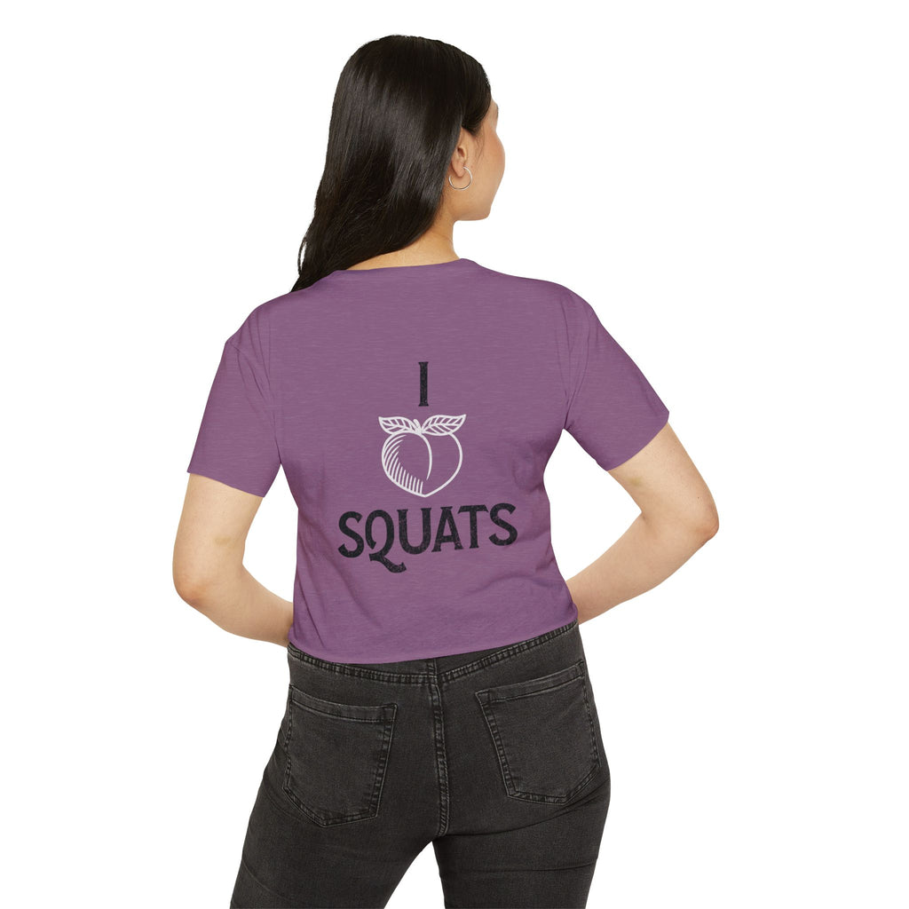 I Heart Squats Crop Top | Women's Weightlifting Workout Shirt