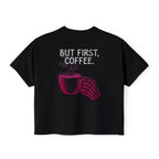 But First Coffee Skeleton Crop Top | Pretty Girls Squat Club Boxy Tee
