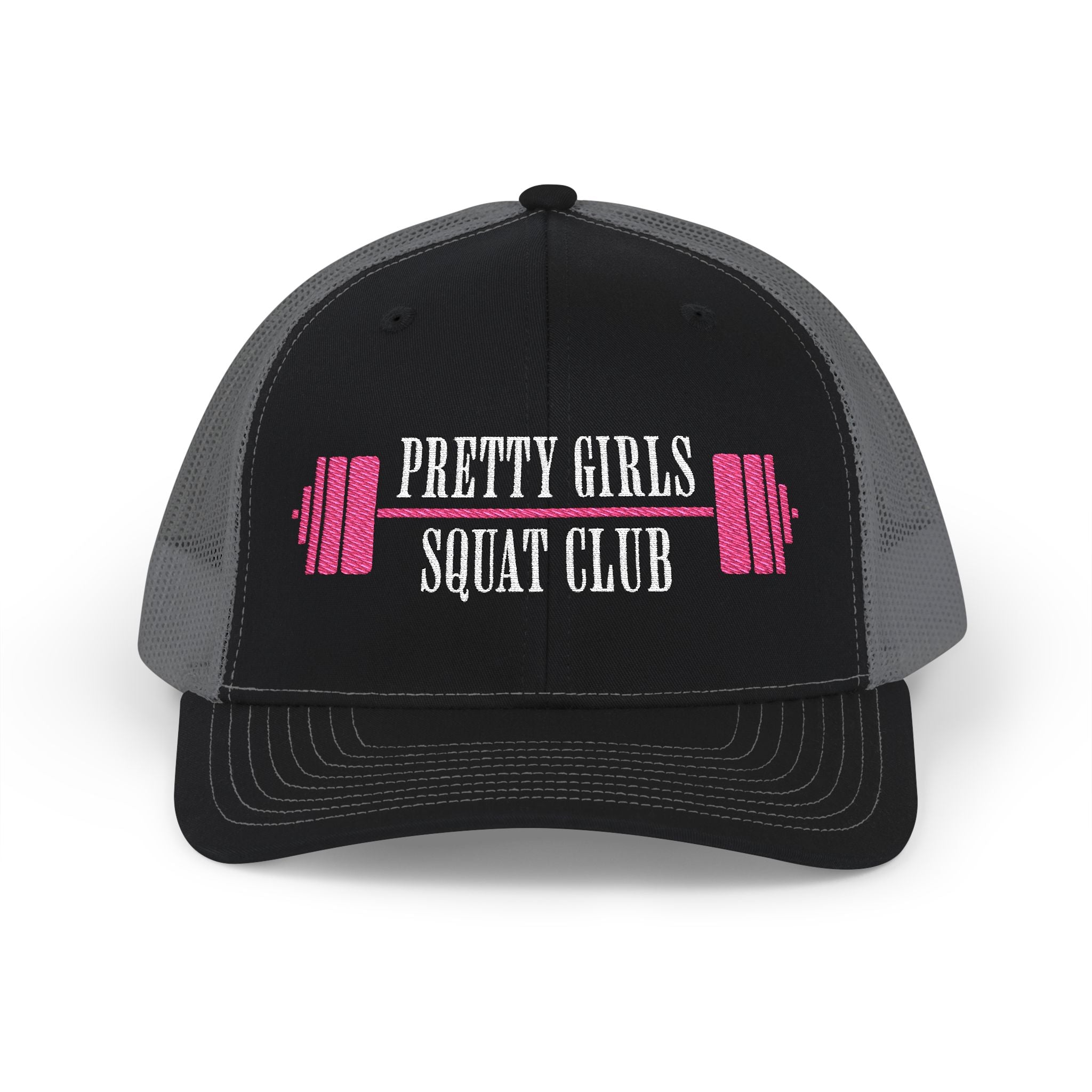 Pretty Girls Squat Club Snapback Cap | Embroidered Fitness Trucker Hat