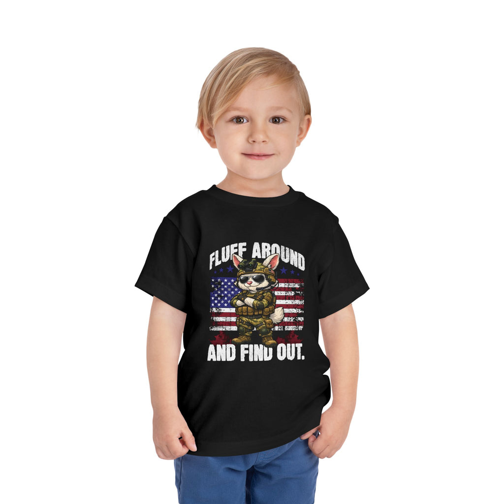 Fluff Around and Find Out toddler Tee | American Rabbit Soldier, Easter Bunny Patriotic Shirt