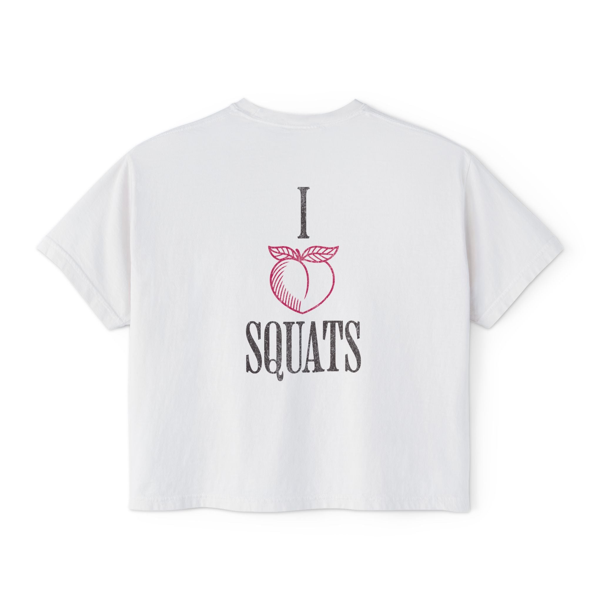 I Heart Squats Boxy Tee | Gym Humor Women's Crop Shirt