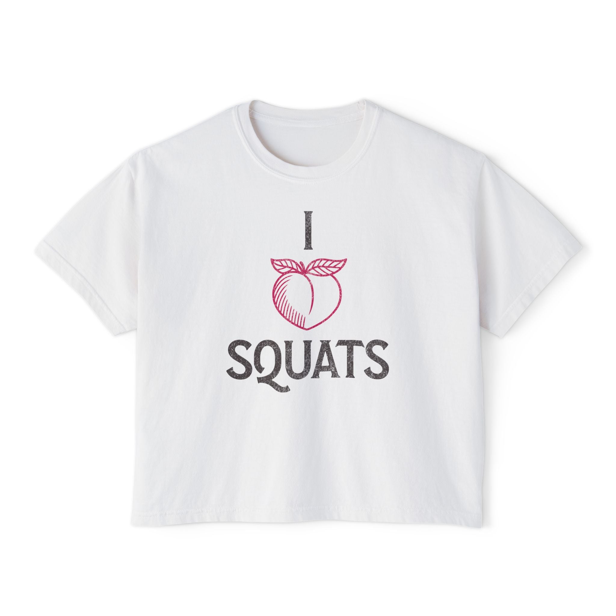 I Heart Squats Boxy Tee | Crossfit Humor Women's Crop Top