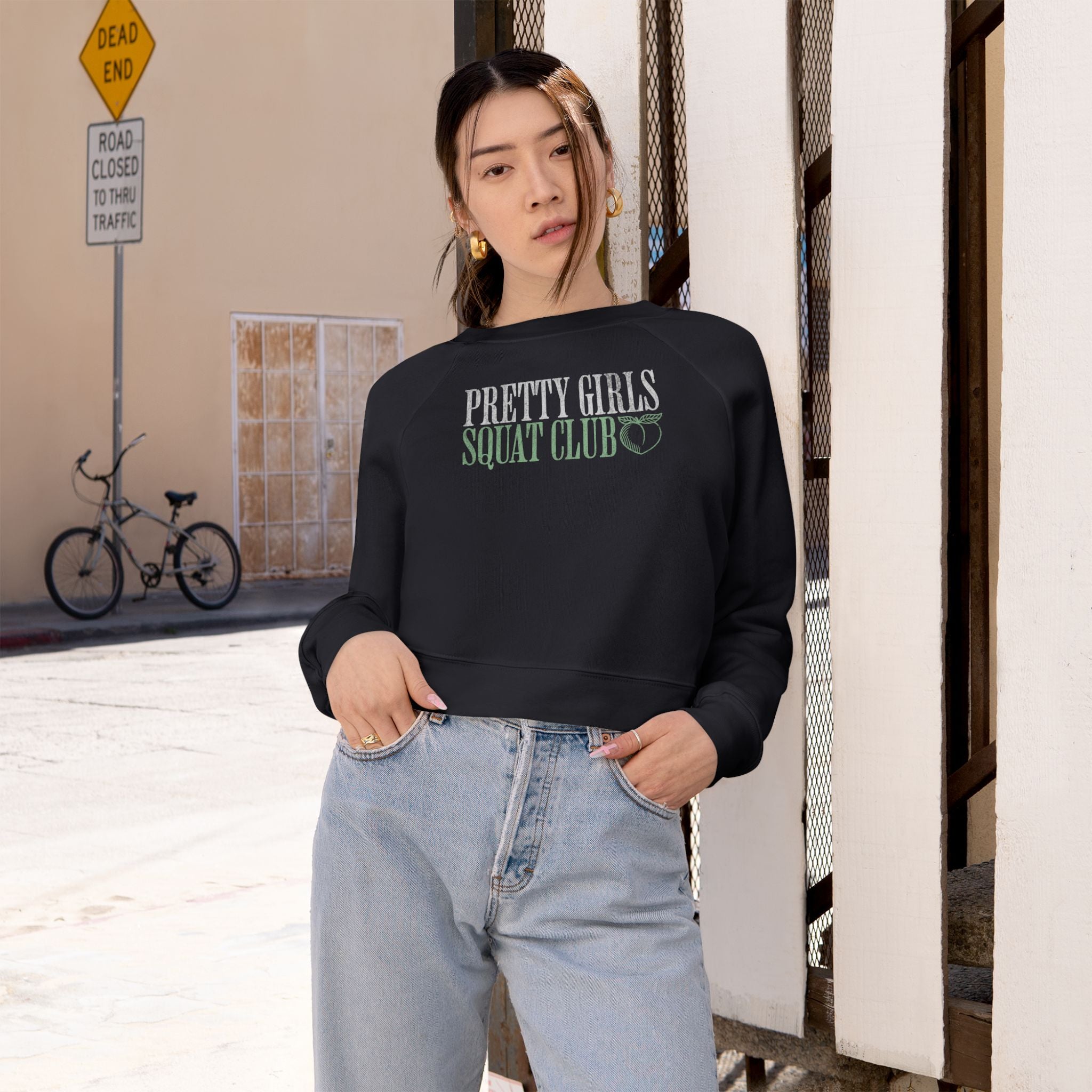 Pretty Girls Squat Club Cropped Pullover | Women's Workout Sweatshirt