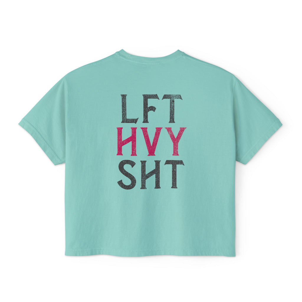 Lift Heavy Sh*t Athlete Boxy Tee | Women's Gym Humor Crop Top