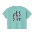 Lift Heavy Sh*t Athlete Boxy Tee | Women's Gym Humor Crop Top
