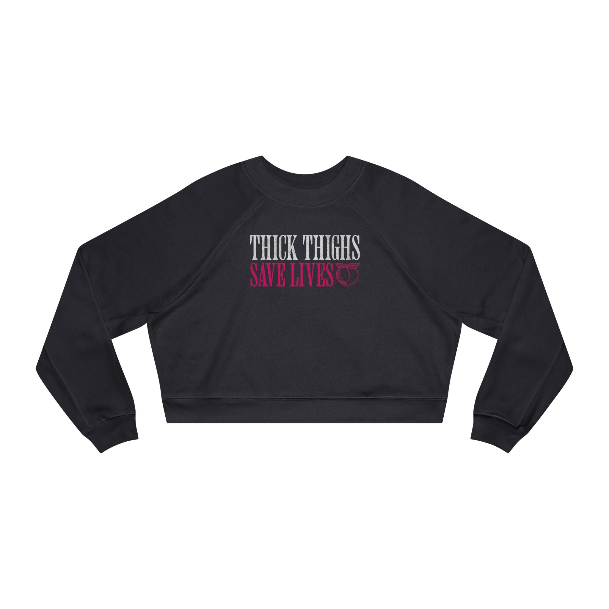 Thick Thighs Save Lives Cropped Pullover | Animal Rescue Workout Sweatshirt