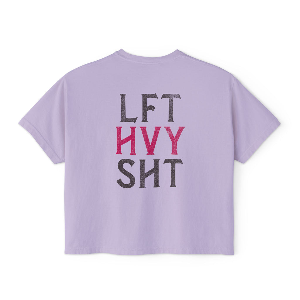 Lift Heavy Sh*t Athlete Boxy Tee | Women's Gym Humor Crop Top
