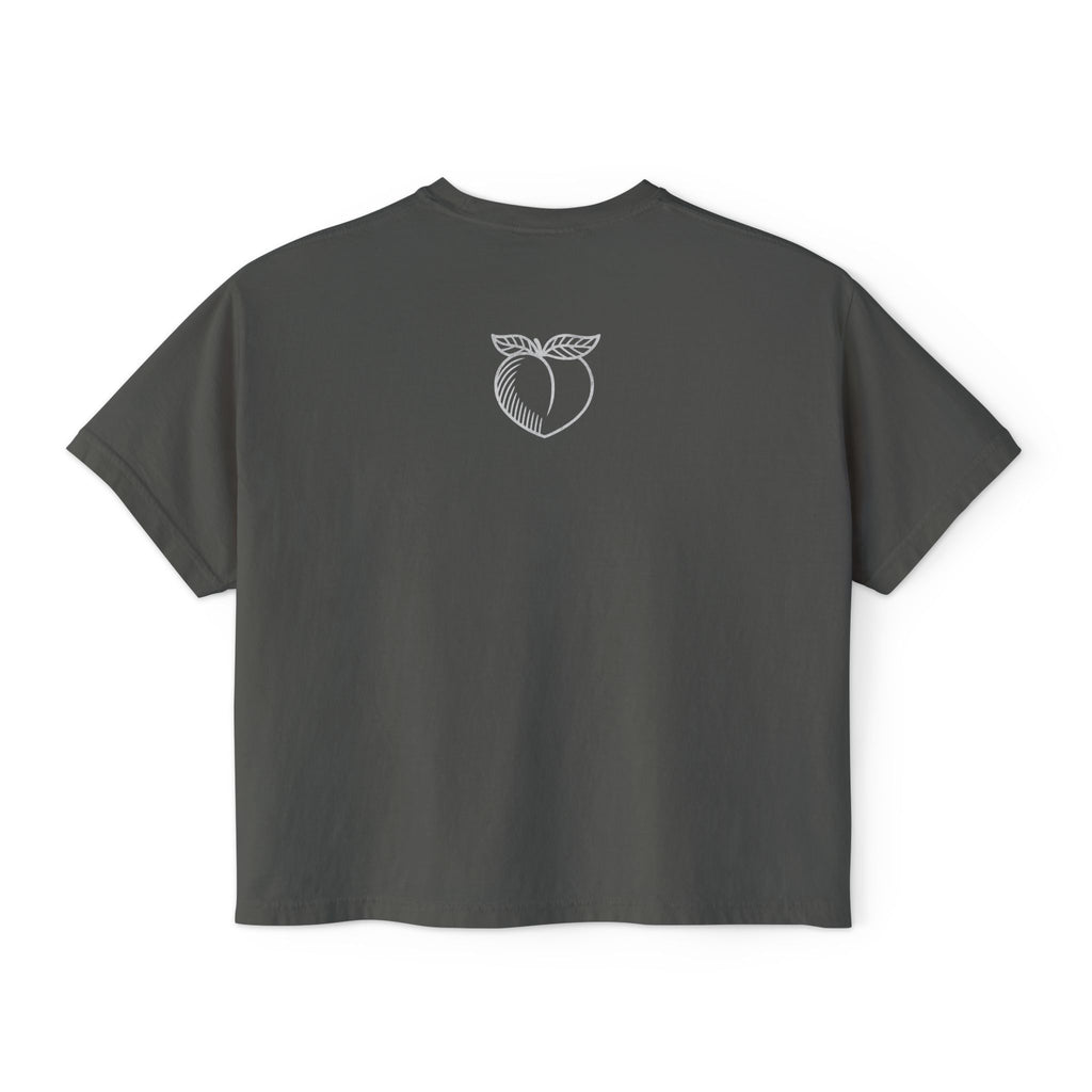 Crossfit Mom Dark Floral Boxy Tee | Fit Mama Workout Crop Top