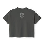 Crossfit Mom Dark Floral Boxy Tee | Fit Mama Workout Crop Top