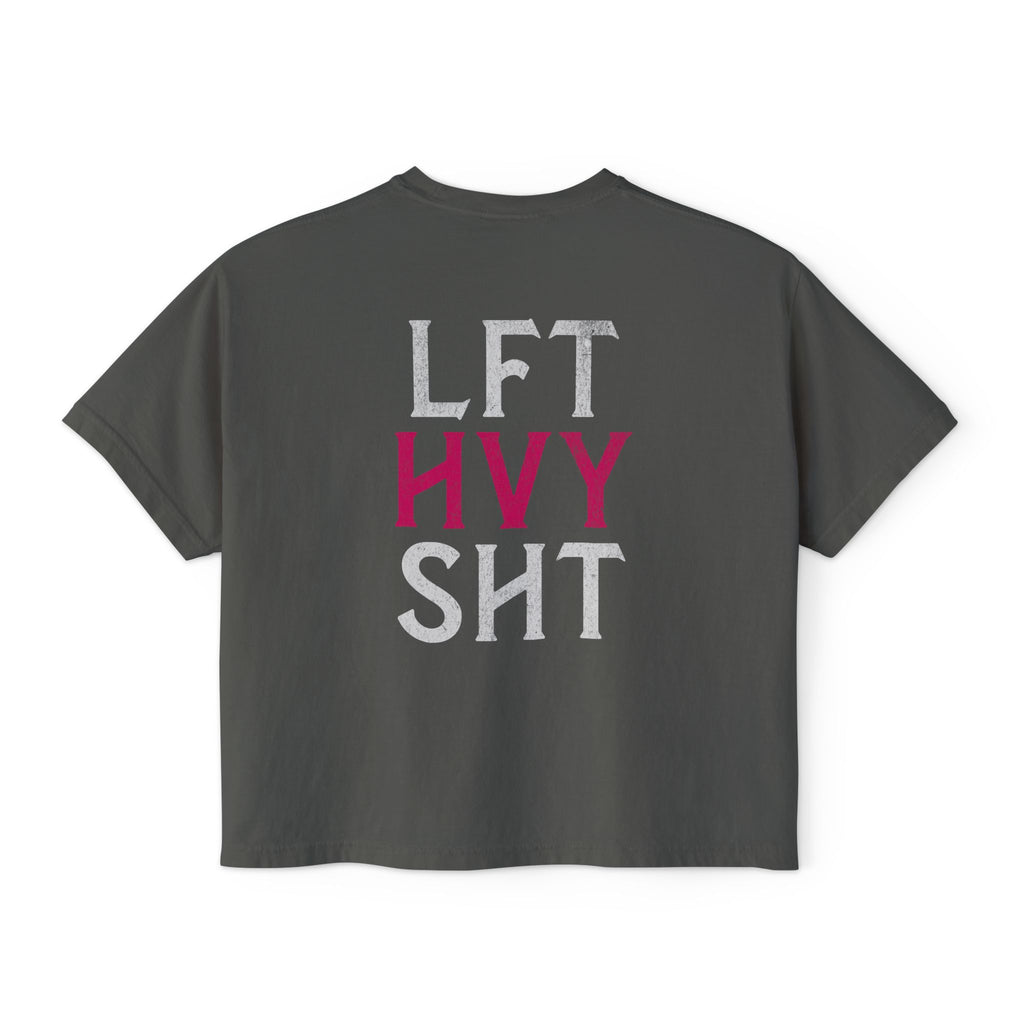 Lift Heavy Sh*t Athlete Boxy Tee | Women's Gym Humor Crop Top